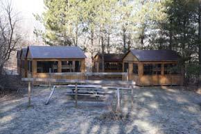 Sunset Ridge Cabins Tent cabins: 5 cabins; each sleeps 6 Capacity: 30 people in cabins, up to 80 may stay on site by pitching tents Fee for GSWISE Girl Scout troops: $40/night for cabins only;