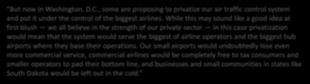 sector in this case privatization would mean that the system would serve the biggest of airline