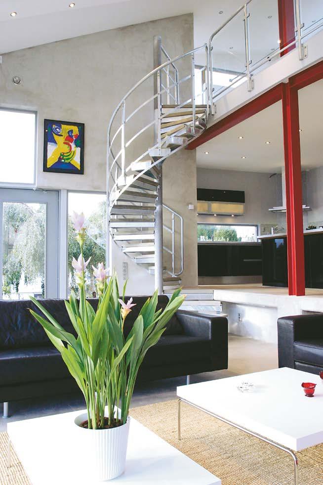 Spiral staircases for office and home applications Weland's spiral staircases for indoor use can be combined and