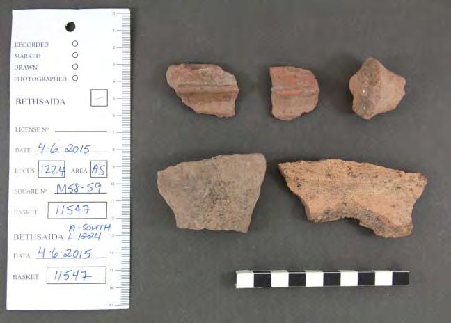 Only few diagnostic pottery shards dating from the 10 th century BCE, were discovered at Stratum VI.