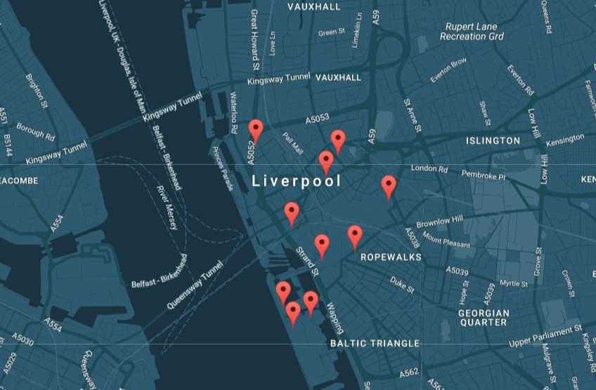 Liverpool Hotel Map & Walking Times ibis Styles (17) Radisson Blu (23) Richmond Apart-Hotel (20) Mercure Atlantic Tower (17) Holiday