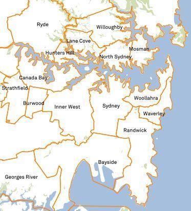 City of Sydney (COS) LGA The City of Sydney LGA covers the Sydney CBD and surrounding inner city suburbs of the greater metropolitan area of Sydney.