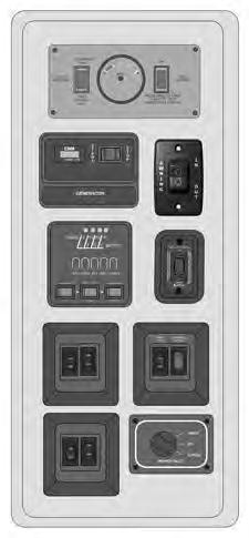 Command Center Panel Mounted to wall Command Center Panel W/Switch Modules Command Center Panel: Items found on this panel typically include (may vary by model): Fuel gauge and hour