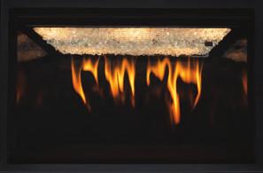 The log set is high definition cast fiber and the burner is ceramic in order to produce a realistic fire bed with glowing embers.