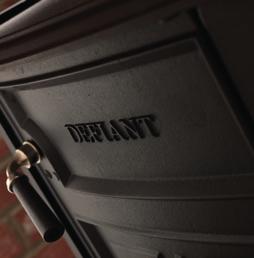 The Defiant is available in our full range of stunning enamel finishes and classic black with either decorative or plain door options available.
