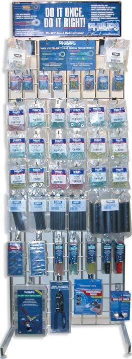 TRAFFIC BUILDERS STA-DRY Heat Shrink Display 80-80 Contains the most popular heat shrink connectors Includes: - Heat shrink connectors - Kits - Shrink tubing - Stripper/crimper - Heat tools Profit