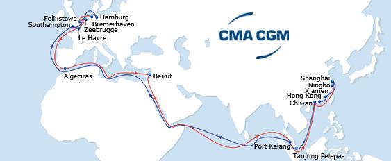 New 2014 CMA CGM ASIA - NORTH EUROPE Services FAL1 FAL2 FAL3 FAL5 FAL6 FAL7 FAL8 FAL9 FAL5 Westbound Short transit time from Central and South Extensive South coverage with Xiamen, Hong Kong and