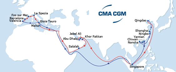 New 2014 CMA CGM ASIA - MEDITERRANEAN Services WMED1 WMED2 AEGEX PHOEX BEX WMED2 Eastbound Dedicated feeder network to all South East Asian ports New gateway from all Med ports to Middle East with