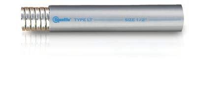 METALLIC LT LT General Purpose Liquid Tight Conduit CONSTRUCTION: LT has a flexible hot dipped galvanised steel core made from spiral wound corrosion resistant plated steel and contains nylon cord