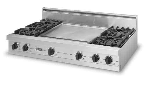 Open Burner Standard Features & Accessories All models include Exclusive VariSimmer setting for all burners Removable porcelain burner bowls Drip tray with roller bearing glides and two-quart drip