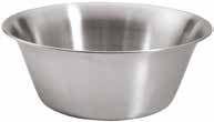 KITCHENWARE MIXING BOWLS MIXING BOWL - DELUXE 18/8 Satin Finished Interior Mirror Finished Exterior Diameter Height Capacity 72701 190mm 85mm 1.5lt 72703 230mm 95mm 3.0lt 72705 260mm 115mm 5.