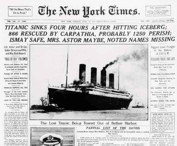 The Passengers As the newspaper shows, many well-known people were on the Titanic s first voyage. For them, it was a vacation.