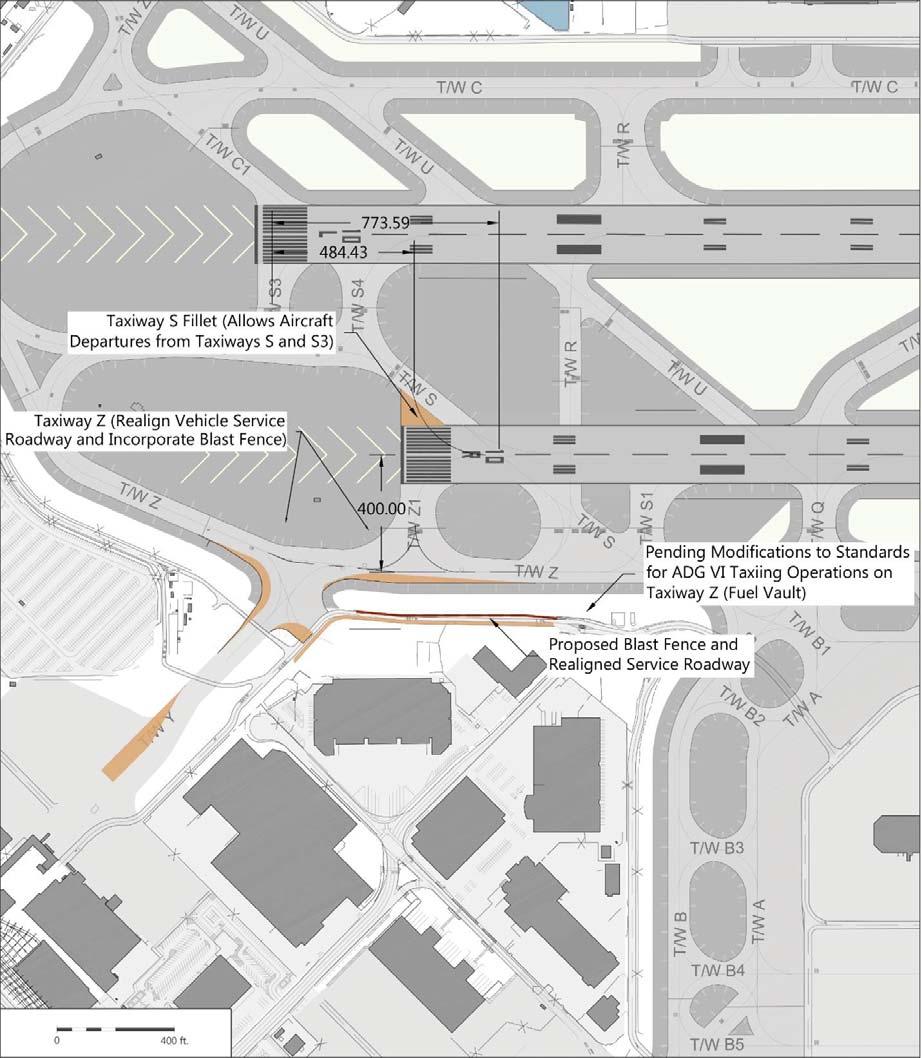D.3 Airfield Alternatives and Evaluation The current SFO Airport Layout Plan (ALP) 2 depicts new taxiway developments and modifications to existing taxiways to improve taxiway flows, and provides