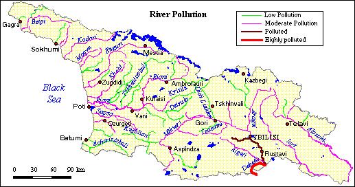 Water Pollution Madneuli Mining (copper, lead, zinc, barite and cold).
