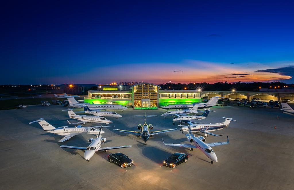 ACROSS THE FIELD FROM THE ORDINARY THE DETAILS Award winning customer service teams Corporate Owned and Operated by Million Air 26 acre development 7 acres of wide open ramp space 20,000 sq. ft.