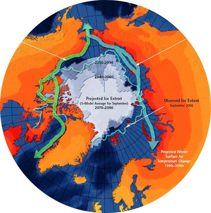 Forecast assessment of the area of ice cover in the Arctic (project AMSA Arctic