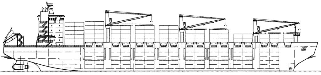 Design of the arctic container ship with a capacity 2500 TEU Conventional