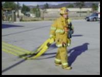 When properly deployed, a firefighter can operate the 2½ exposure line with little effort for extended periods of time. 1. Deploy 2½ attack line. Remove a minimum of 150.