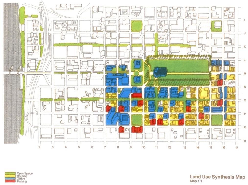 CULTURAL RESOURCES: APPENDIX Figure 20. The map above designates exiting open space, housing, office, and parking areas located immediately around the Capitol Building and Park.