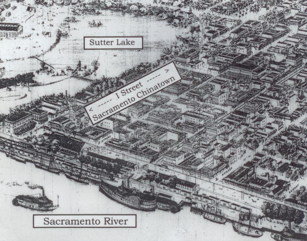ENVIRONMENTAL RESOURCES Figure 21 The buildings on the north side of I Street, adjacent to Sutter Lake were demolished when China Slough was filled to make way for the Southern Pacific Railyard.