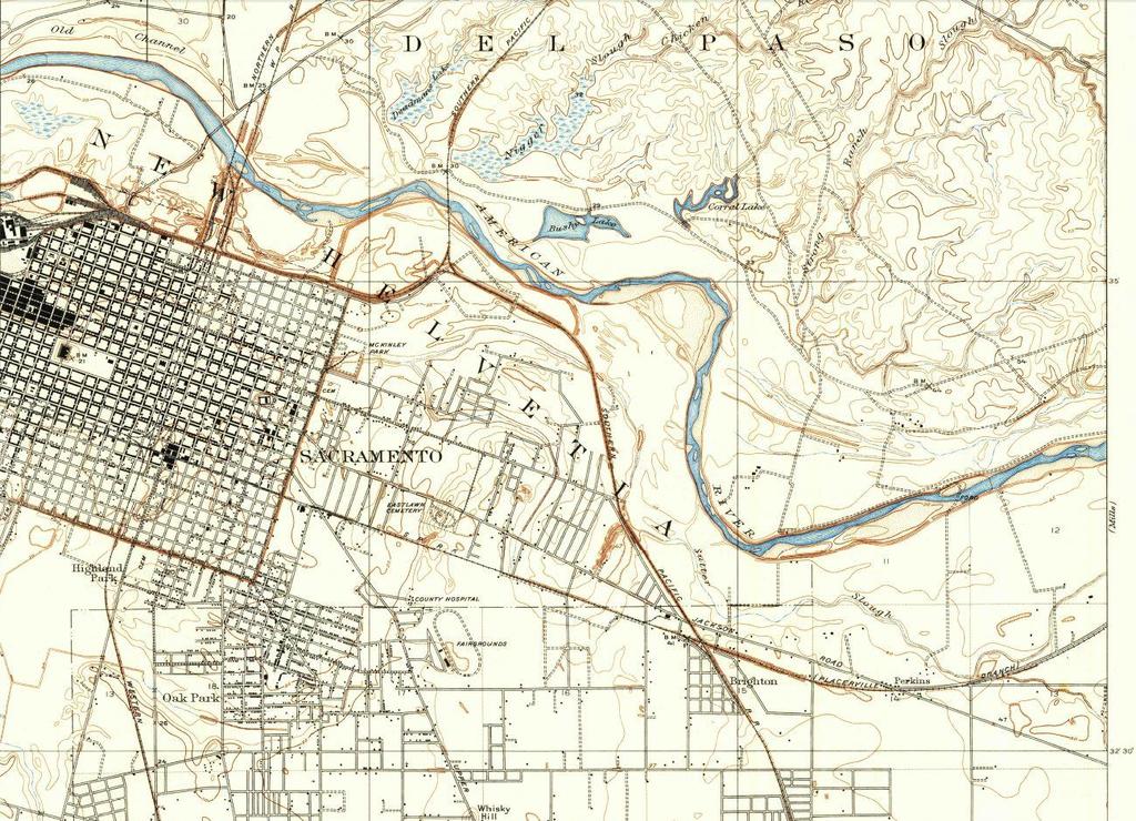 CULTURAL RESOURCES: APPENDIX Figure 23. Map depicting the railroad lines through Sacramento.