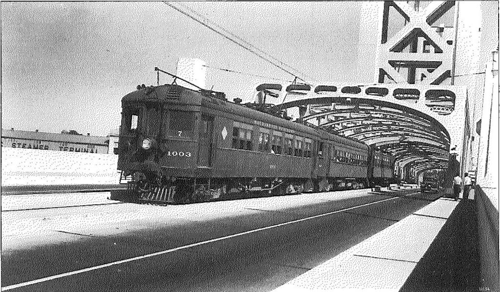 ENVIRONMENTAL RESOURCES Figure 34. Tower Bridge (extant) with a Sacramento Northern Railway interurban electric passenger train, ca. 1935-1940.