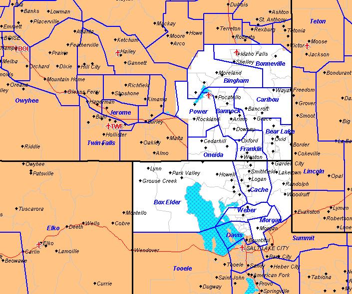 Defining the Ogden-Hinckley Airport Catchment Area Ogden's primary catchment area consist of six Utah counties.