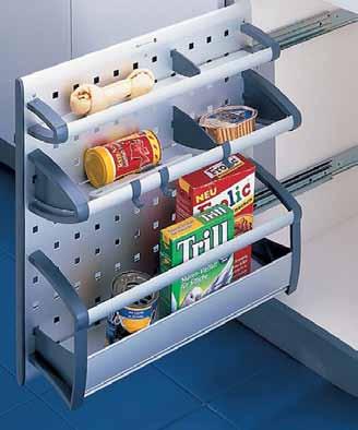With practical clips, the elements can be situated to individualise the unit and increase space-saving storage and