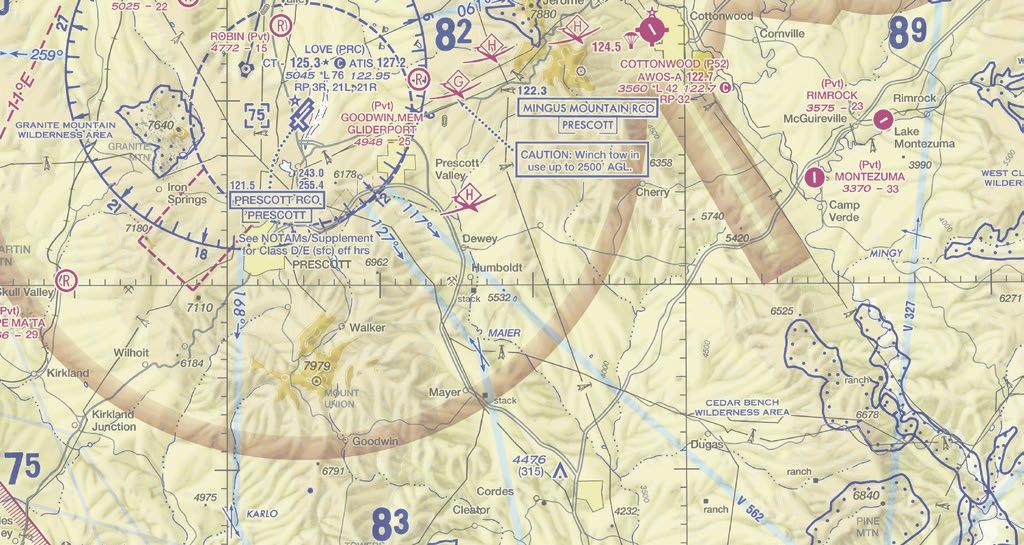 VFR PROCEDURES ARRIVALS OVER CORDES JUNCTION ERNEST A LOVE FIELD AIRPORT (PRC) RUNWAY 21R/21L IN USE CROSSROADS SHOPPING CENTER N34 34 33 W112 21 56 DEWEY N34 31 47 W112 14 32 RUNWAY 3R/3L IN USE