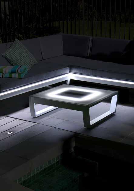 VENUS LOUNGE HX712003000L Solar powered LED lights on coffee table and sofa One double sofa 168 x 78 x 67cm with 10cm