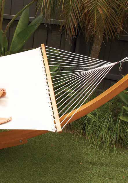 TIMBER ARC HAMMOCK & STAND COMBO HX-1007 (Cream) Canvas hammock with treated pine timber stand Hammock size: 155cm(W) x 200cm(L) Stand size: