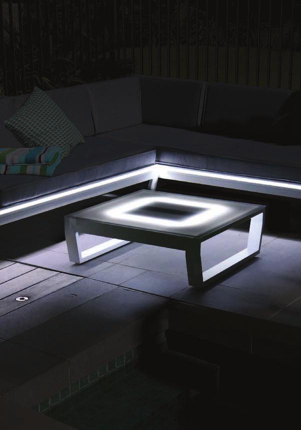 VENUS LOUNGE HX712003000L Solar powered LED lights on coffee table and sofa One double sofa 168 x 78 x 67cm with XXcm seat