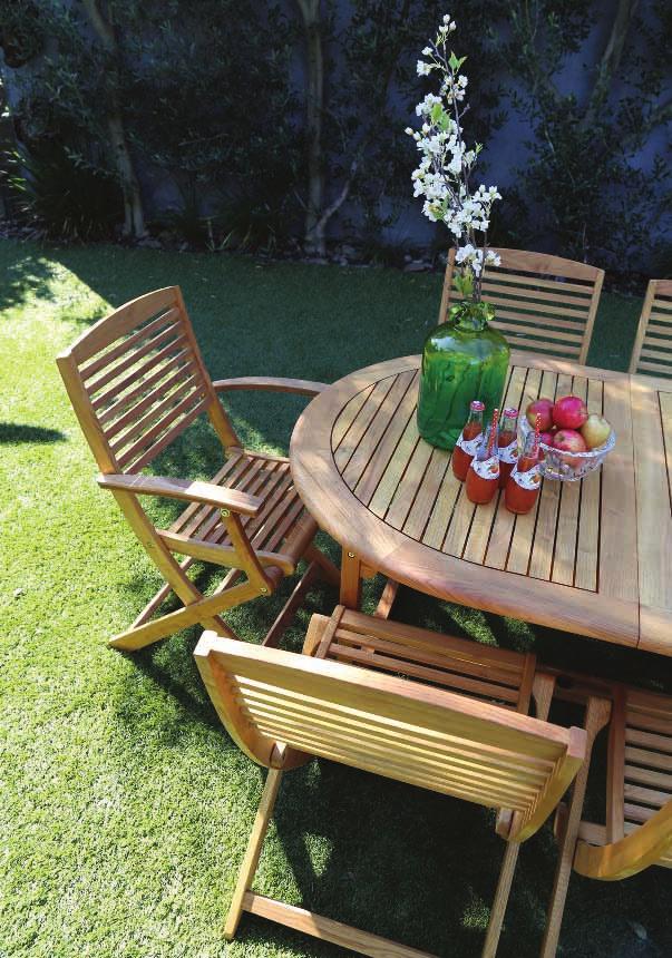 TIMBER BALI 9 PIECE DINING HX10670 (Timber) Extendable weather-resistant oval table and eight chairs Each