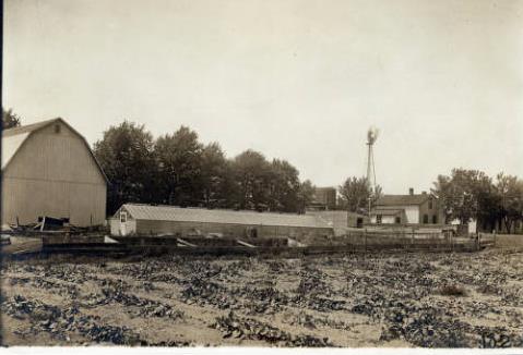 The glacial lakes covered much of the (This photograph was taken by the Ohio Department of Agriculture and shows and a barn and greenhouse on the Brigham farm in Bowling Green, Ohio.