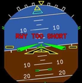 If the stopping distance on a DRY runway becomes longer than the available runway length, the system triggers a red message on the PFD RWY TOO SHORT and a below 200ft an aural message RUNWAY TOO