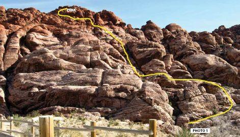 The Monument, a seldom-climbed peak in south Red Rock, boasts an arch that s much
