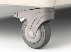 The casters can be locked both directionally and rotationally, keeping the sofa sleeper securely in
