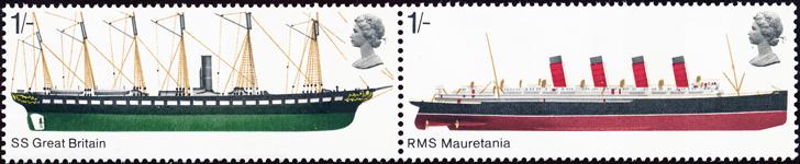 5d RMS Queen Elizabeth 2-6 dies 9d 1 die 1/- SS Great Britain - 1 die RMS Mauretania - British Ships issue, and is correct to 31 st December