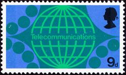 The four stamps depict technological achievements by the Post Office.