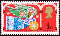 1969/08 Christmas (1969), issued 26 th November 1969. The set of three stamps, designed by Australian born Fritz Wegner, feature traditional religious themes.