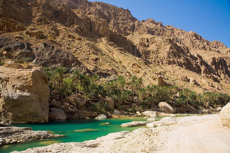 Wadi Shab Coastal Trek 4 wheeled drive vehicle Departs Muscat in the morning on a journey down the coast stopping at the fishing village of Qurayat and then proceed to Bimah Sinkhole, a