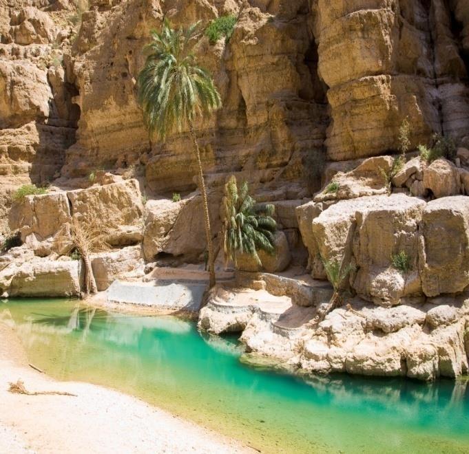 From here it is a short drive to Wadi Shab, where you can take a hike up one of Oman s scenic wadis.