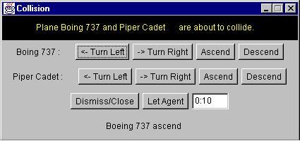 When the timer (10 seconds is shown) runs out, the agent will perform the suggested action. The plane will be in stage two when it turns right to start heading back to the runway.