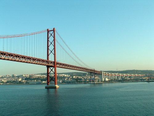 The 25th of April suspension bridge in Lisbon is one of