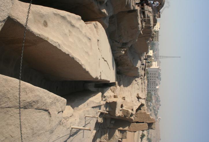 Red granite obelisk near Aswan.