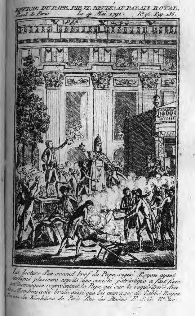 Effigy of Pope Pius VI Burned at the Palais Royal, May 4, 1791 No.