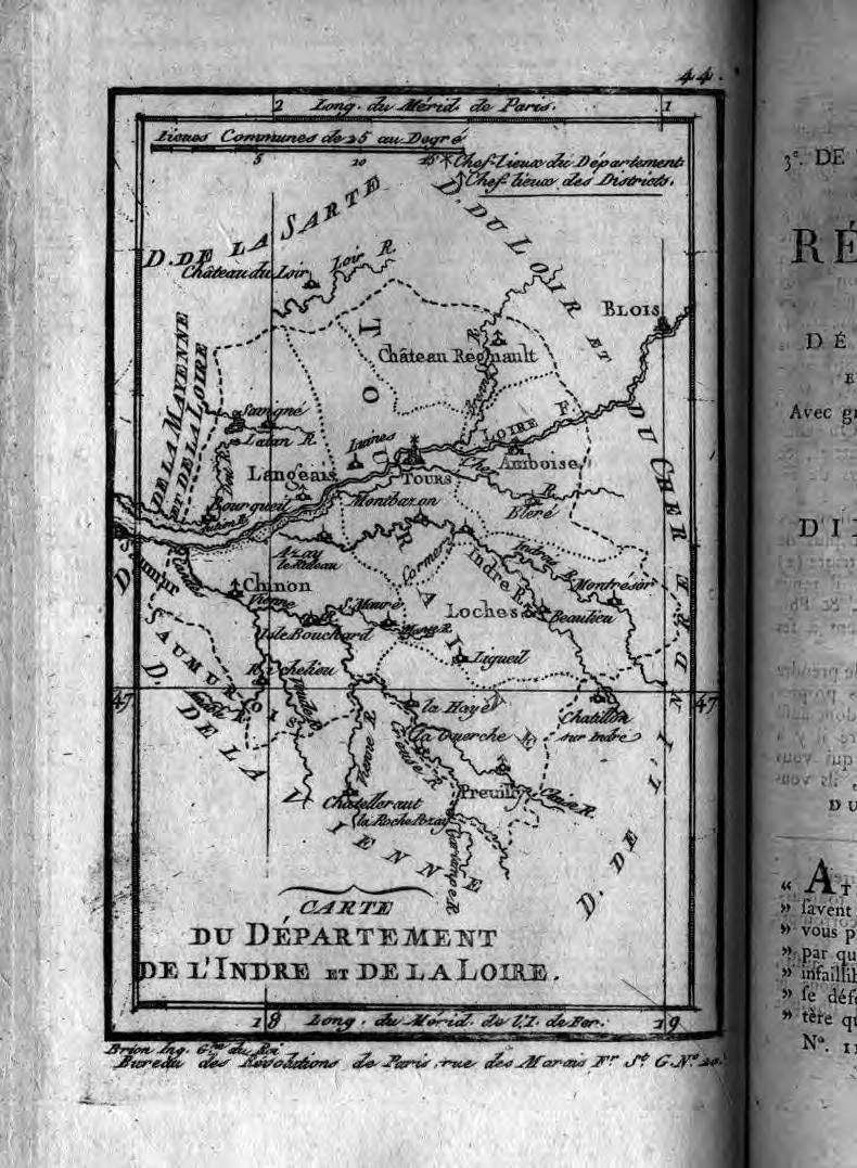 Map of the Department of the Indre and of the