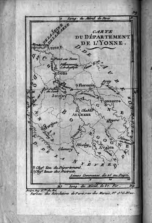 Map of the Department of the Yonne No.