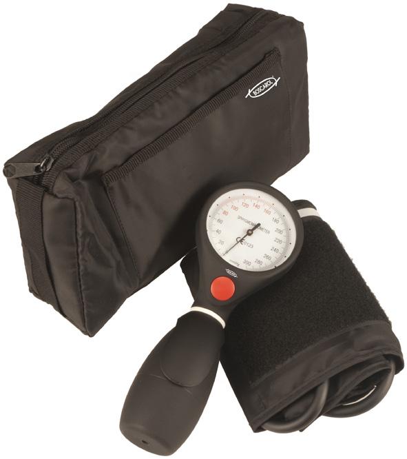 YEARS 1987-2017 Professional handy palmar sphygmomanometer, one hand use Wide manometer with graduated scale up to 300 mm/hg Complete with 3 cuffs Pediatric cuff size 34 x 10,5 cm Adult cuff size 53