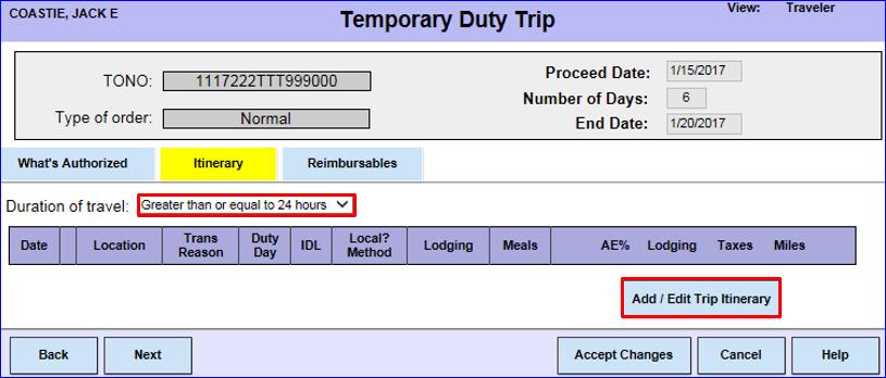 15 The Itinerary tab will display. Select the Greater than or equal to 24 hours option and the settlement will automatically advance you to the next step in the claim process.